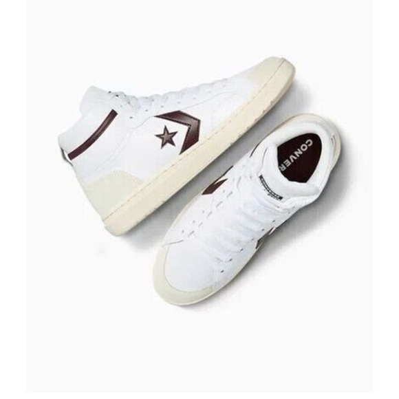 NEW Converse Pro Blaze Classic Leather Mid' White/Bloodstone" Shoes- Women’s 9.5 - Picture 1 of 7